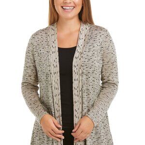 Susan Graver Women's L Cardigan Open Front Long Sleeve Lightweight Striped